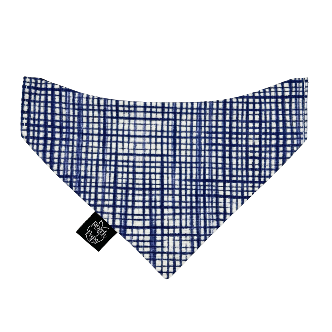 Blue Painted Plaid Bandana