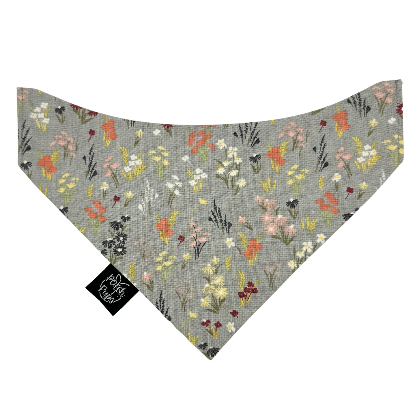 Grey Floral Bandana