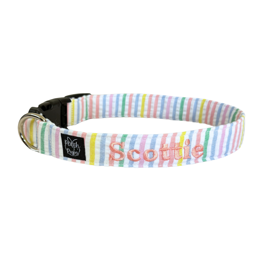 Rainbow Seersucker Collar