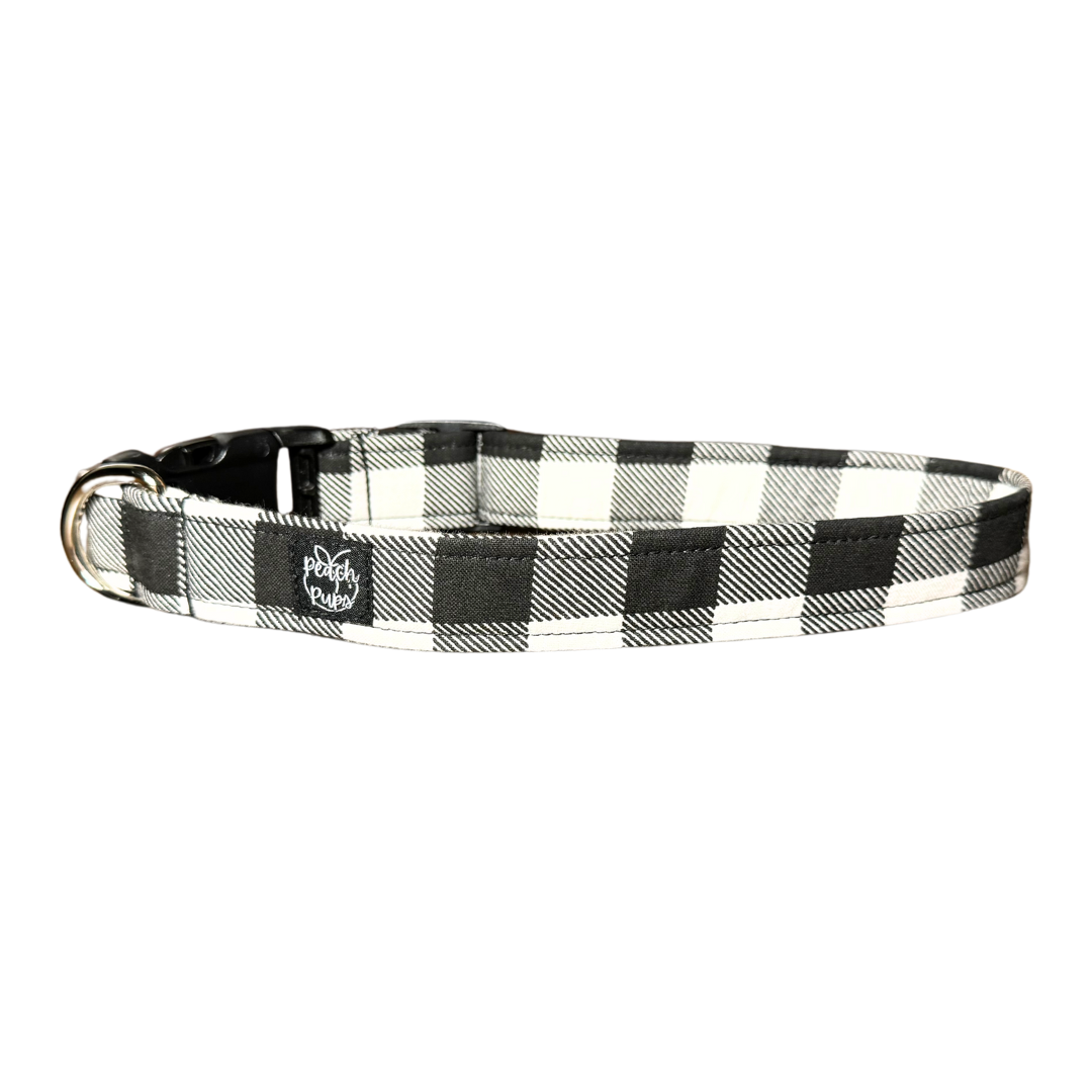 Black and White Buffalo Plaid Collar