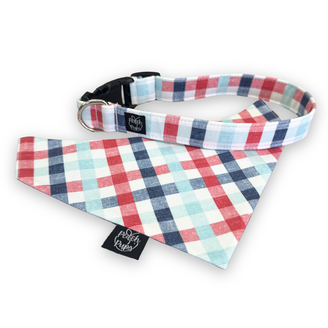 Red, White, and Blue Gingham Bandana