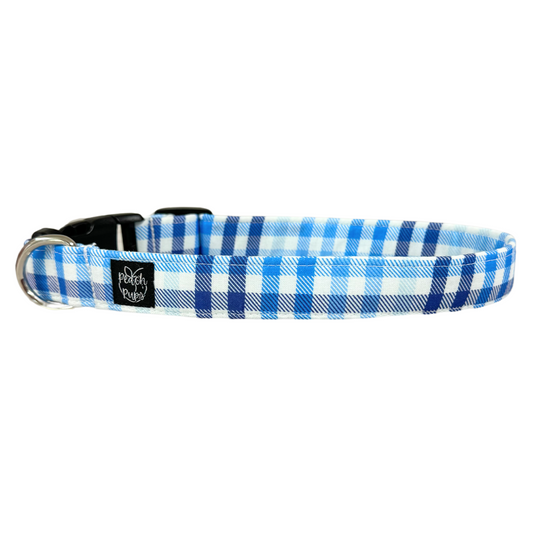 Blue Ombre Plaid Collar