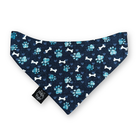 Blue with Paws Bandana