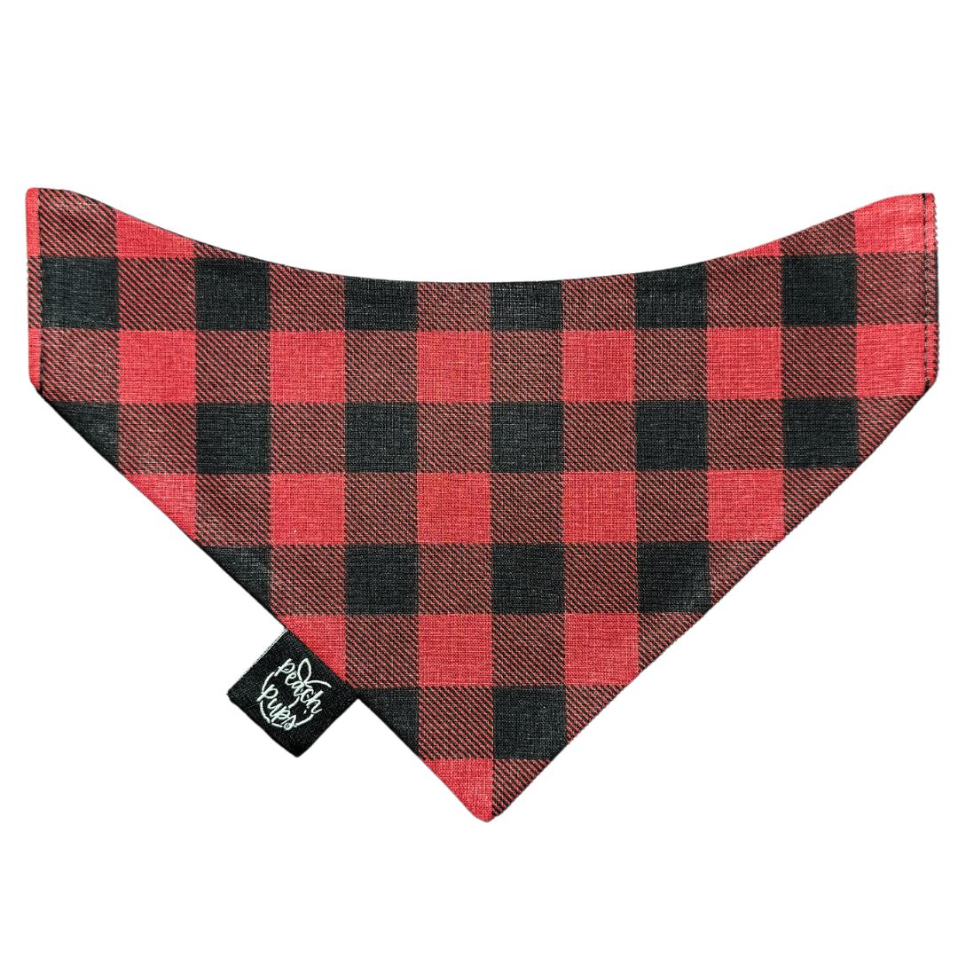 Red and Black Buffalo Plaid Bandana