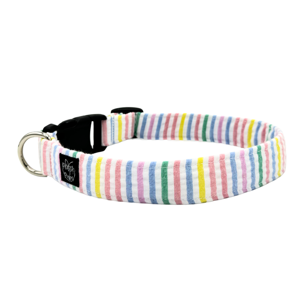 Rainbow Seersucker Collar