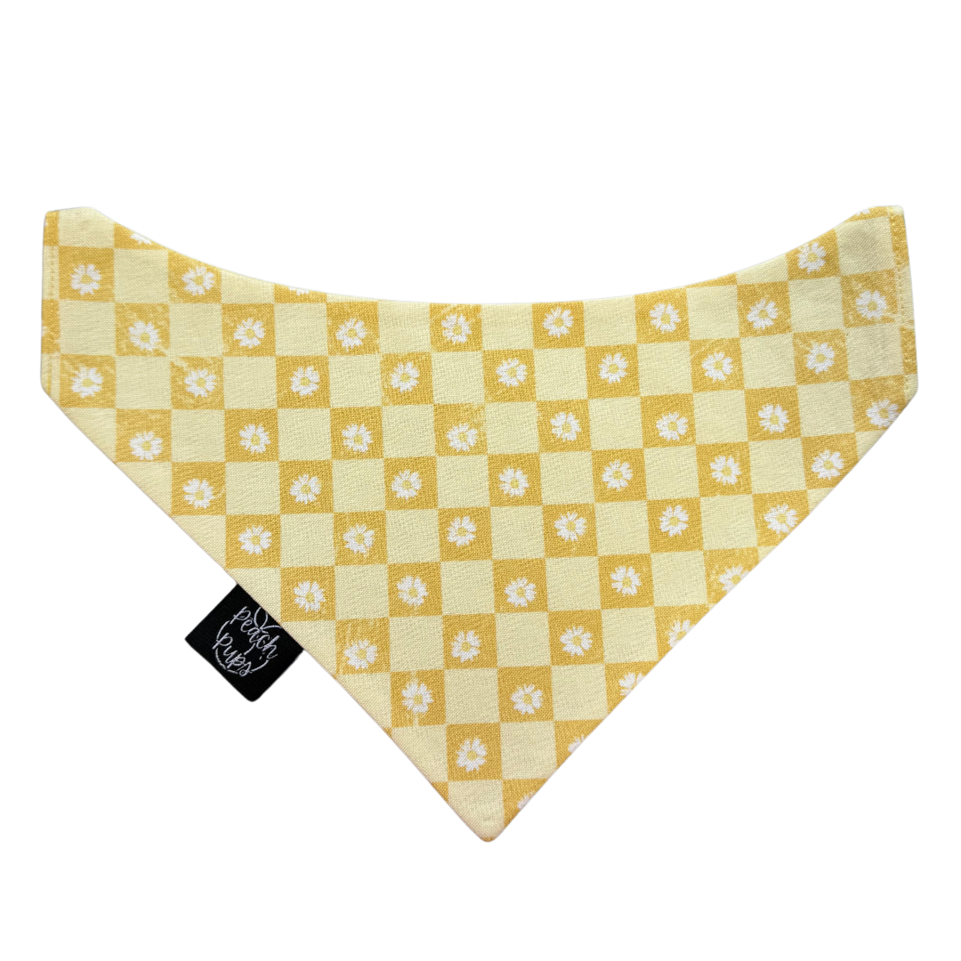 Yellow Checkered Daisies Bandana