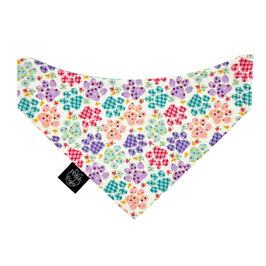 Floral Paw Prints Bandana