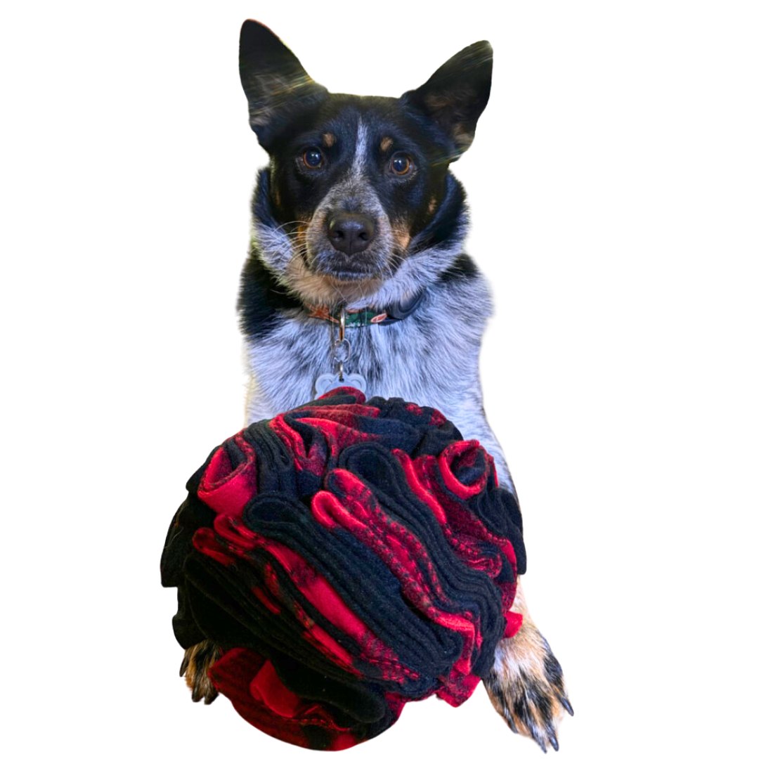 Red & Black Buffalo Plaid Snuffle Ball