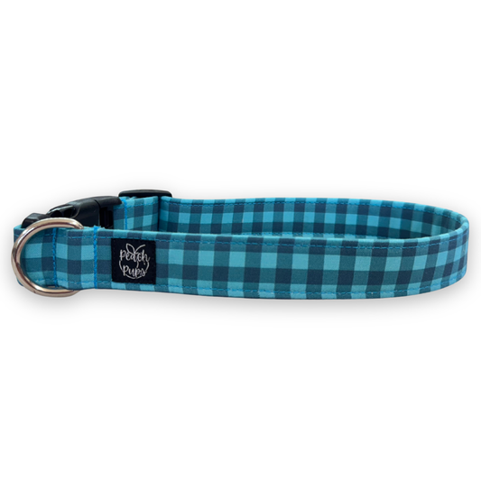 Teal Gingham Collar