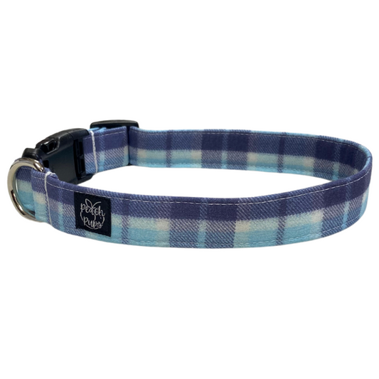 Navy and Teal Plaid Collar
