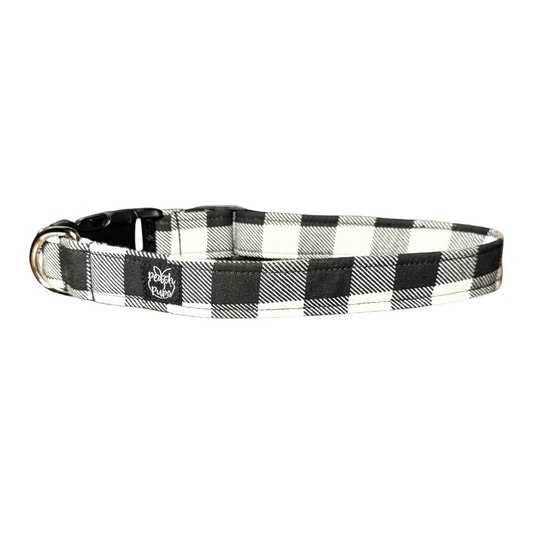 Black and White Buffalo Plaid Collar