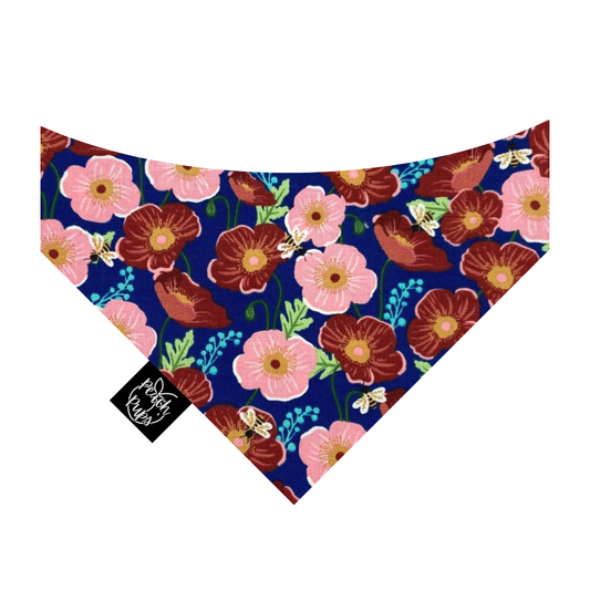 Navy Floral Bandana